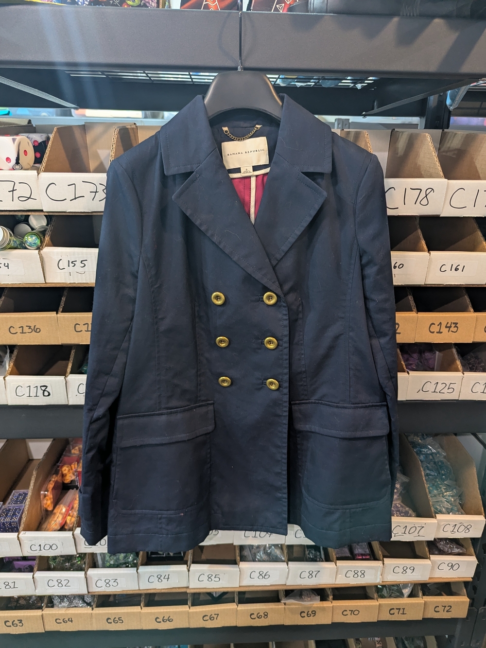Navy Double-Breasted Women’s Blazer Jacket | S